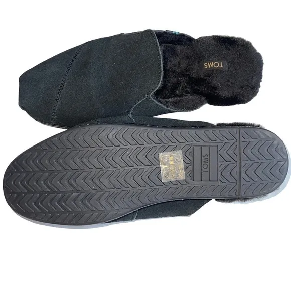 TOMS Women’s Size 6.5 Black Nova Leather Wrap Slip-On Shoes Suede Slippers