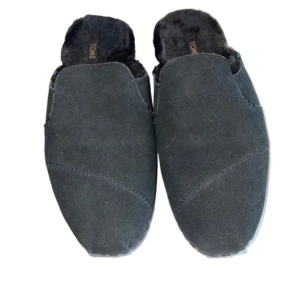 TOMS Women’s Size 6.5 Black Nova Leather Wrap Slip-On Shoes Suede Slippers