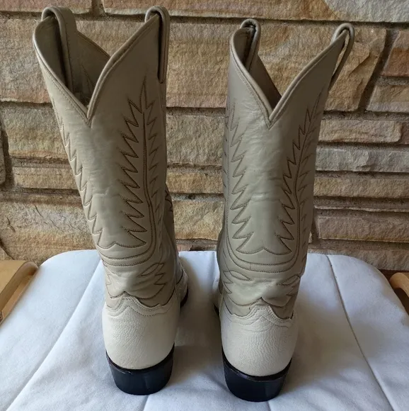 Tony Lama Cream Western Boots