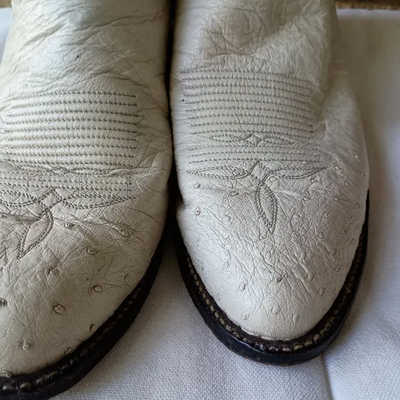 Tony Lama Cream Western Boots