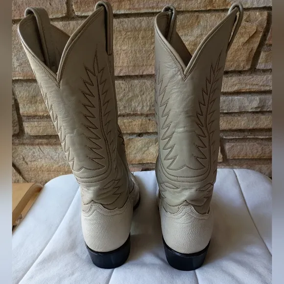 Tony Lama Cream Western Boots