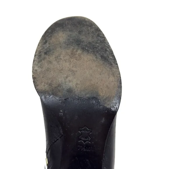 Tory Burch Blaire Simone Knee High Black Leather Riding Boots Size 7.5M