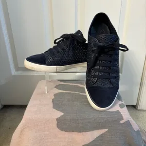 Tory Burch Blue Sneakers with Perforated Leather