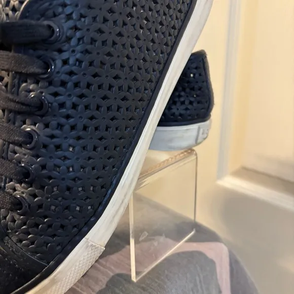Tory Burch Blue Sneakers with Perforated Leather