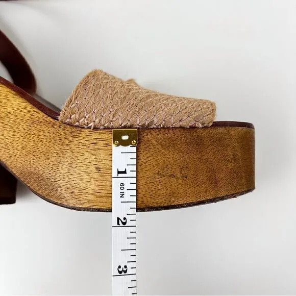 Tory Burch Camilla Calf Hair Wedge Sandals Size 8