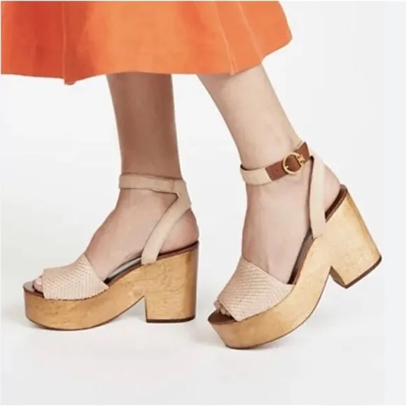 Tory Burch Camilla Calf Hair Wedge Sandals Size 8
