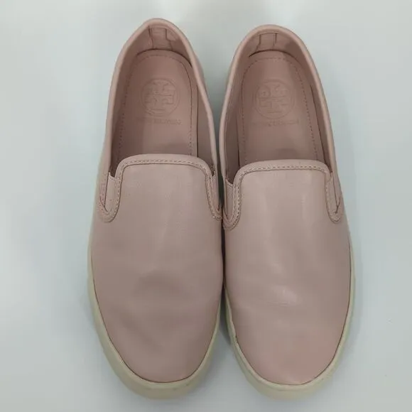 Tory Burch Jessie Pink Slip On Leather Sneakers 7M