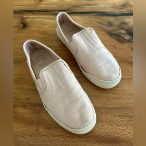 Tory Burch Jessie Pink Slip On Leather Sneakers