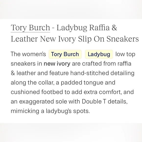 Tory Burch Ladybug slip on sneakers.