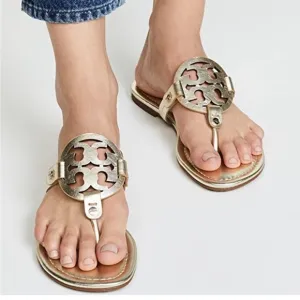 Tory Burch Miller Gold Sandals Shoes size 10