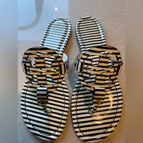 Tory Burch Miller Sandals | Navy Stripe