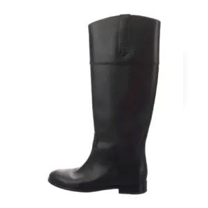 Tory Burch Perfect Black Double T Riding Boot Vachetta Leather Size 6
