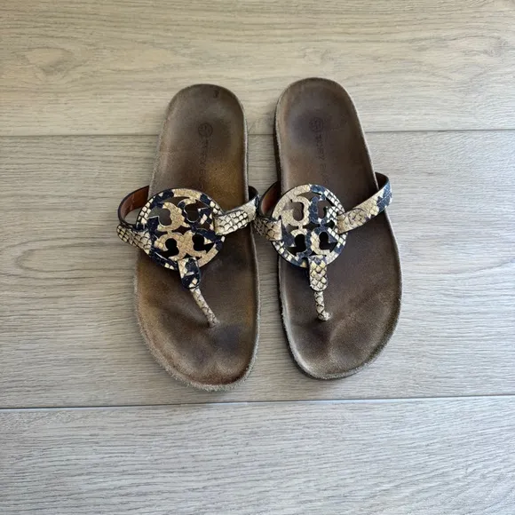 Tory Burch Sandals Shoes Women’s Miller Cloud Snake Designer Leather Spring