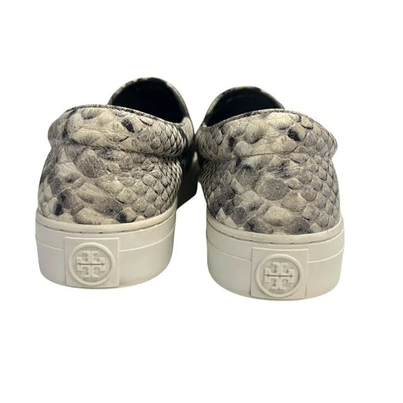 Tory Burch Slip On Sneakers Stamped Snake Print Leather Women’s Size 8M