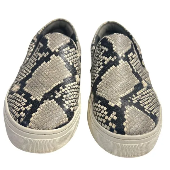 Tory Burch Slip On Sneakers Stamped Snake Print Leather Women’s Size 8M