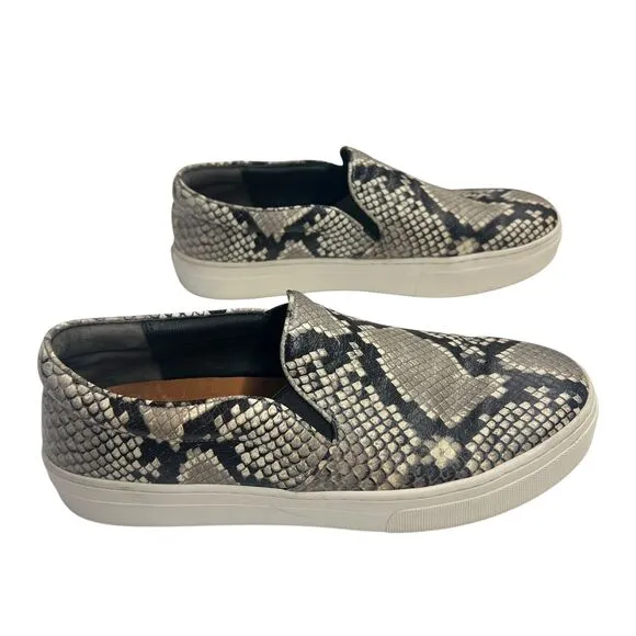 Tory Burch Slip On Sneakers Stamped Snake Print Leather Women’s Size 8M