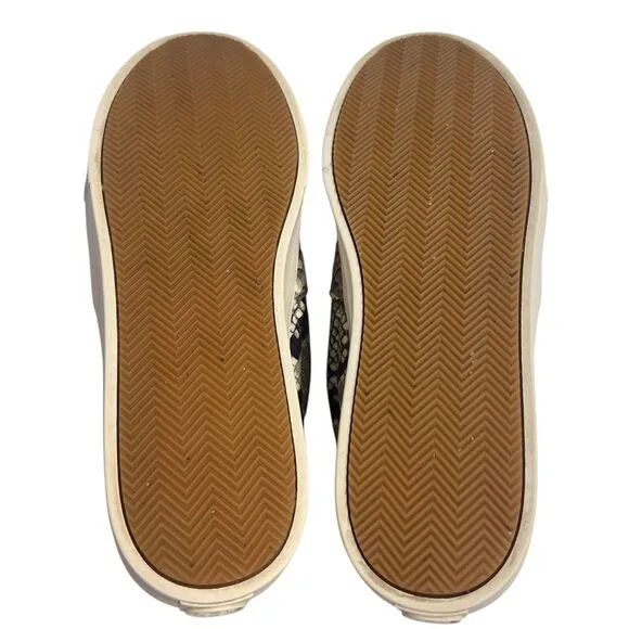 Tory Burch Slip On Sneakers Stamped Snake Print Leather Women’s Size 8M