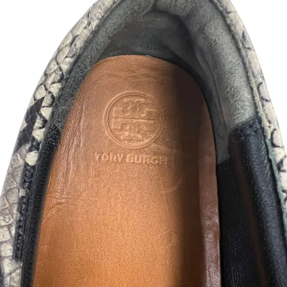 Tory Burch Slip On Sneakers Stamped Snake Print Leather Women’s Size 8M
