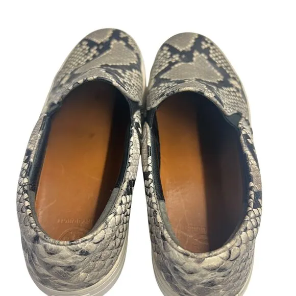 Tory Burch Slip On Sneakers Stamped Snake Print Leather Women’s Size 8M