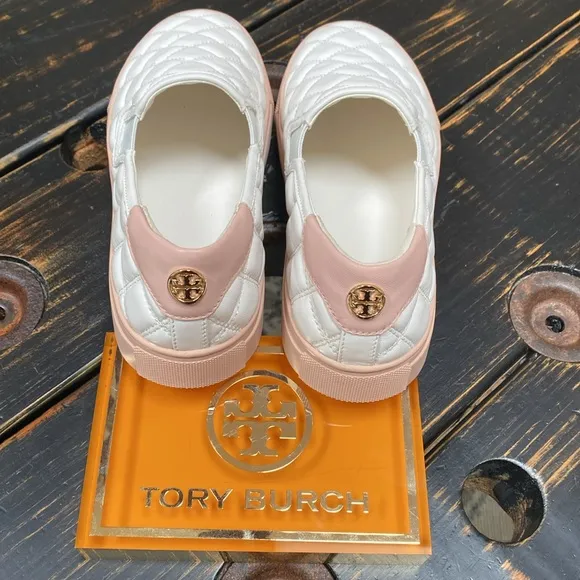 Tory Burch Willa Quilted Slip-On Sneakers with Gold Logo Detail