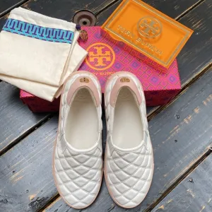 Tory Burch Willa Quilted Slip-On Sneakers with Gold Logo Detail