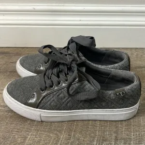 Tory Burch Women's Marion Quilted Lace Up Sneakers Shoes Gray Size 6.5