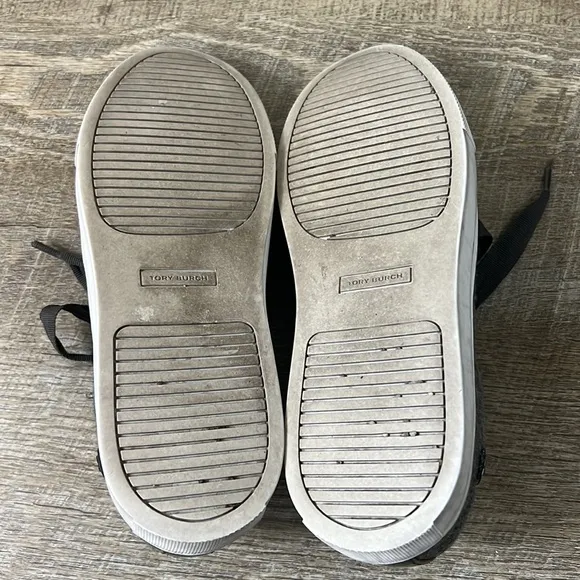 Tory Burch Women's Marion Quilted Lace Up Sneakers Shoes Gray Size 6.5