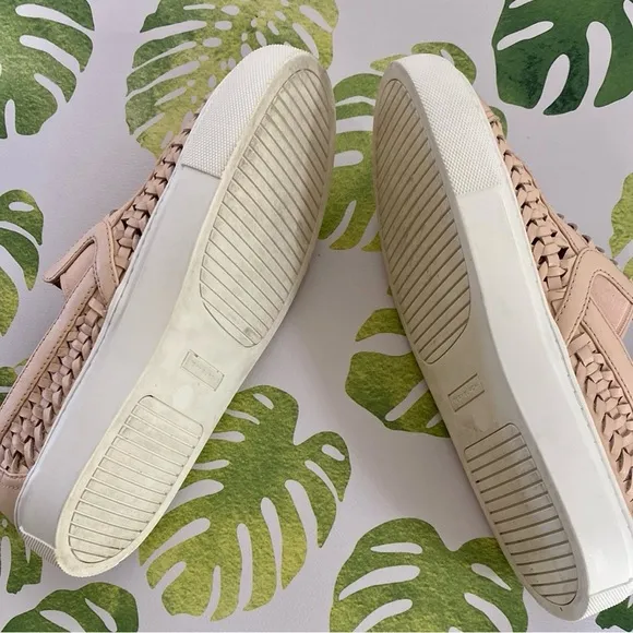 Tory Burch Woven Leather Slip-On Sneakers