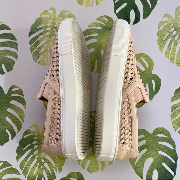 Tory Burch Woven Leather Slip-On Sneakers