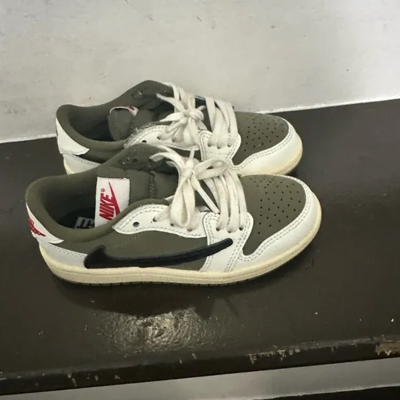 Travis Scott Green and White Sneakers