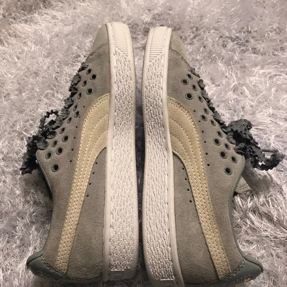 Trendy Suede Sneakers with Unique Laces