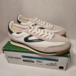 TRETORN‎ Women's Rawlins Casual Lace-Up Sneakers, White/Green, 10 Medium