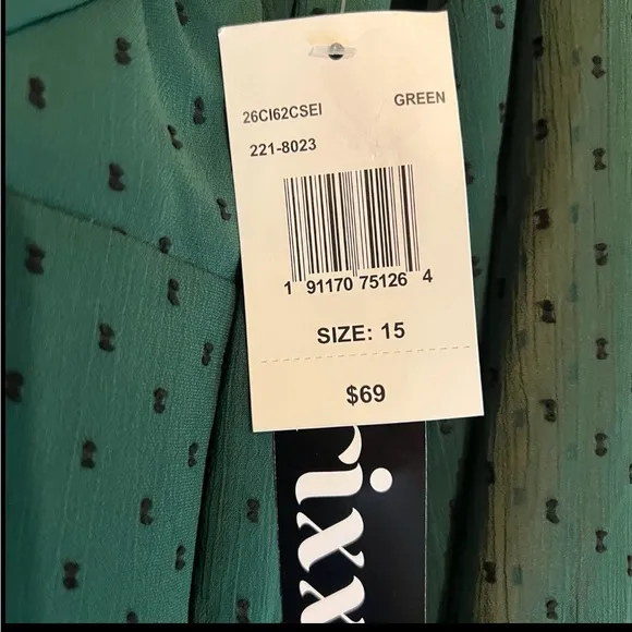 Trixxi Women's Fun Flirty Ethereal Emerald Green &amp; Black Mini Dress Sz 15 NWT