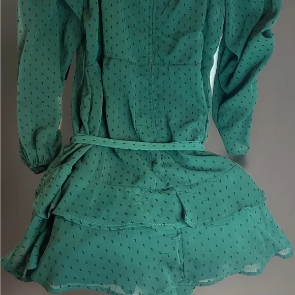 Trixxi Women's Fun Flirty Ethereal Emerald Green &amp; Black Mini Dress Sz 15 NWT