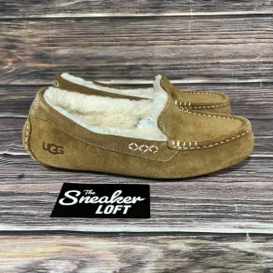 Ugg Ansley Suede Women's Moccasin Slippers Loafers‎ Chestnut Comfort Shoes