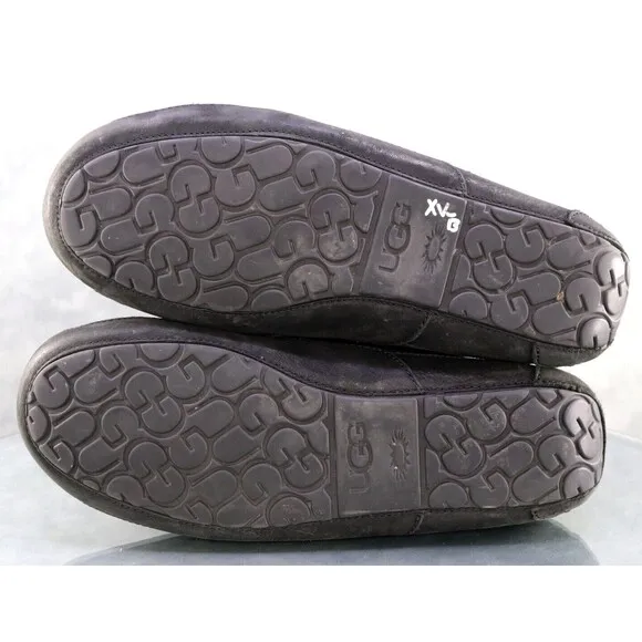 UGG Ascot $120 Men's Slippers Shoes Size 13 Matte Leather Black 1103889