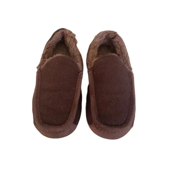 UGG AUSTRALIA Men SZ 8 Ascot Wool Sheepskin Sherpa Moccasins Slippers Shoes 3233