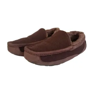 UGG AUSTRALIA Men SZ 8 Ascot Wool Sheepskin Sherpa Moccasins Slippers Shoes 3233