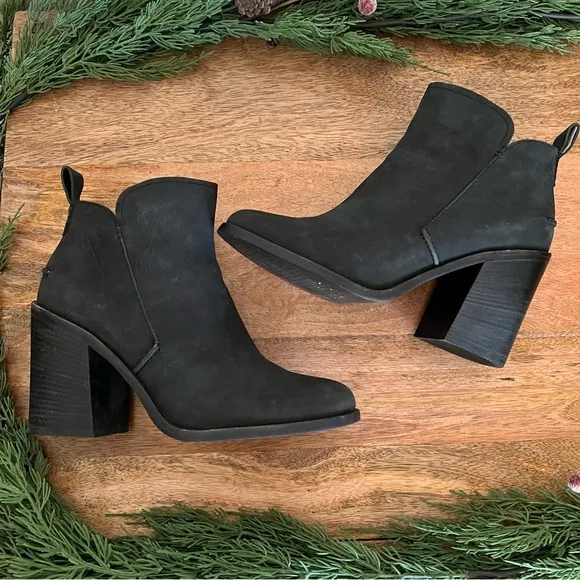 UGG Australia Womens Pixley Black Ankle Boots Bootie Stacked Size 10 1095057