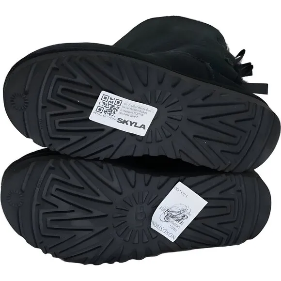 UGG Bailey Bow II Velvet Ribbon Sheepskin Boots 7