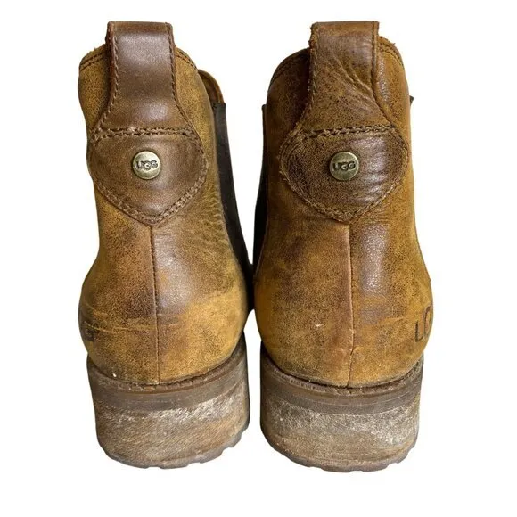 Ugg Brown Bonham Leather Ankle Boots Size‎ 6