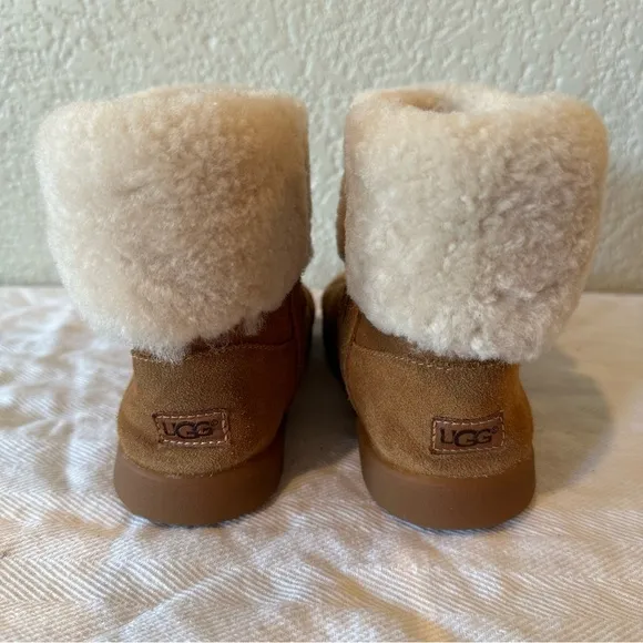 UGG Chestnut Suede Cuffed Ankle Boots