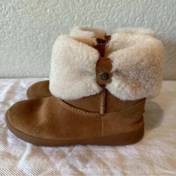 UGG Chestnut Suede Cuffed Ankle Boots