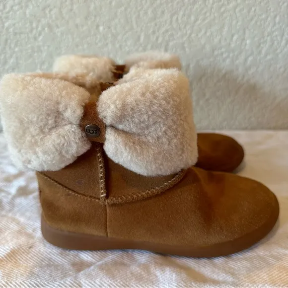UGG Chestnut Suede Cuffed Ankle Boots