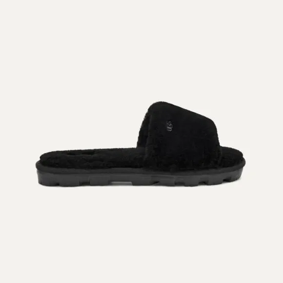 UGG Cozette Slide Womens Black Sheepskin Slippers 9 Indoor Outdoor Comfort NEW!