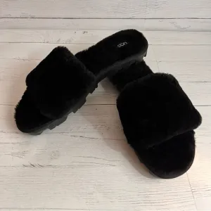 UGG Cozette Slide Womens Black Sheepskin Slippers 9 Indoor Outdoor Comfort NEW!
