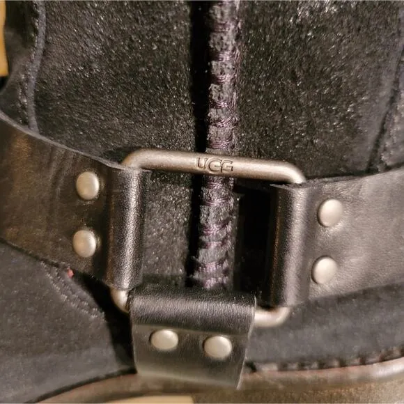 UGG Dree Boots Size 7.5 Black Suede Leather