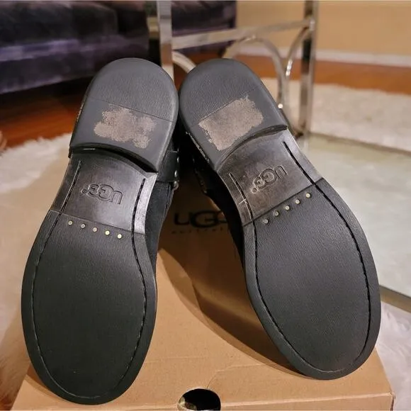 UGG Dree Boots Size 7.5 Black Suede Leather