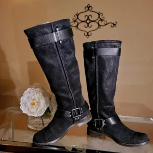 UGG Dree Boots Size 7.5 Black Suede Leather