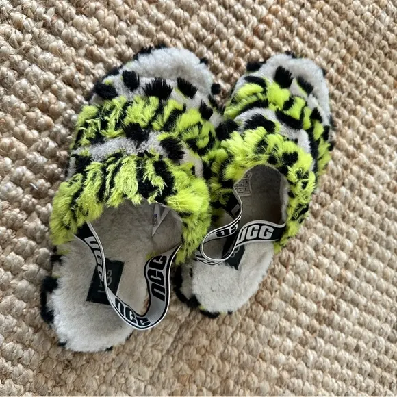 UGG Fluff Yeah Animalia Slipper Shoes Size 8